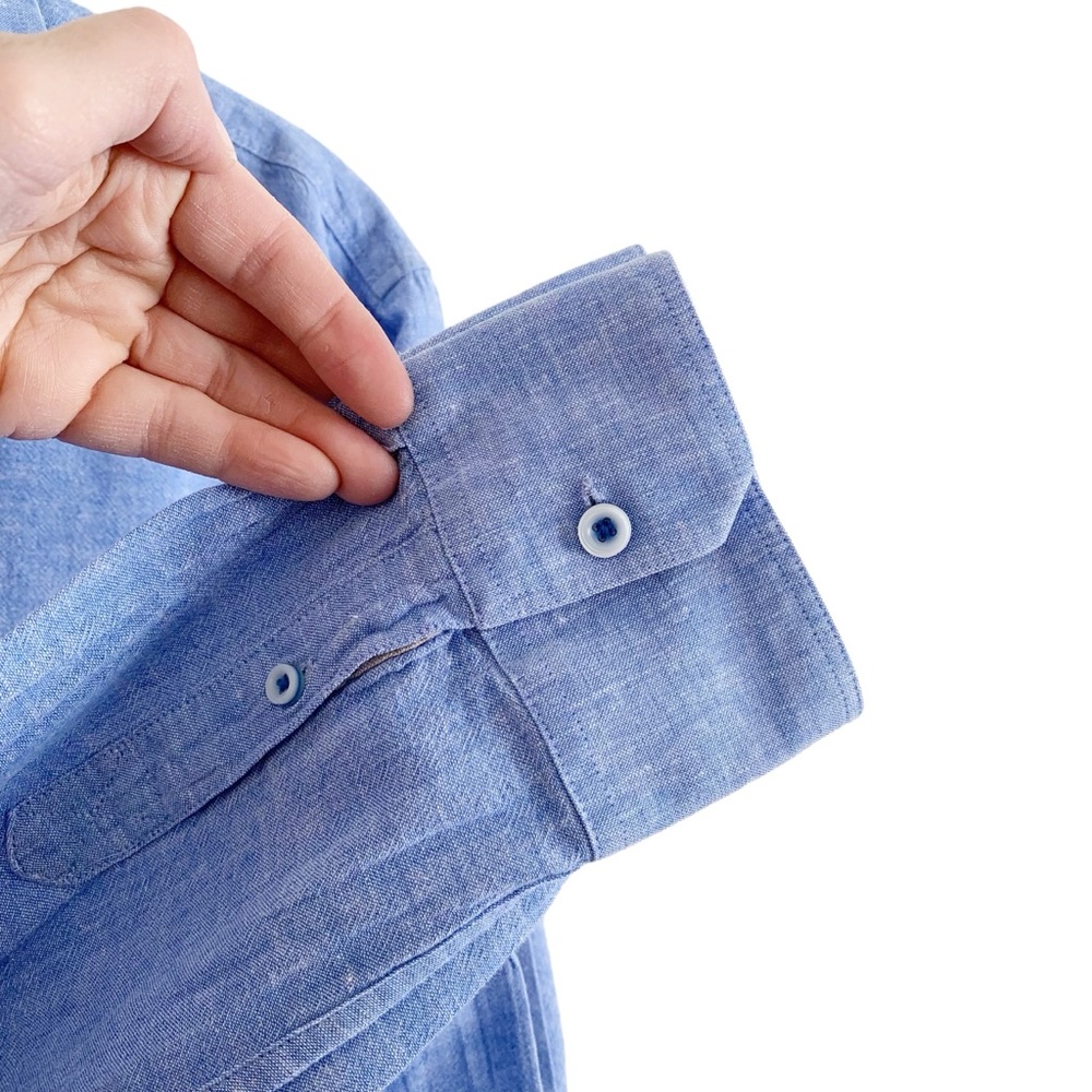Age of Wisdom Chambray Linen Blend Shirt - Picture 7 of 10